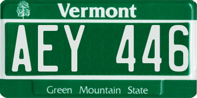 VT license plate AEY446