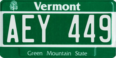 VT license plate AEY449