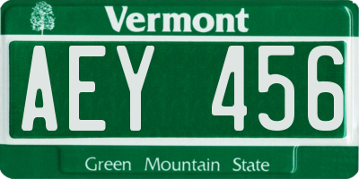 VT license plate AEY456