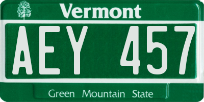 VT license plate AEY457