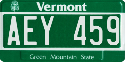 VT license plate AEY459
