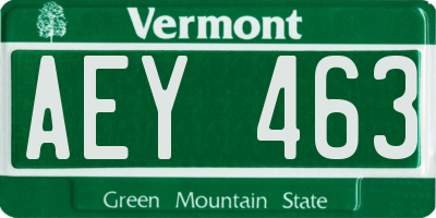 VT license plate AEY463