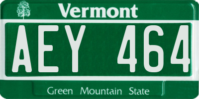 VT license plate AEY464