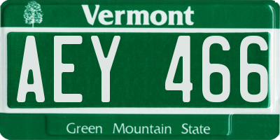 VT license plate AEY466