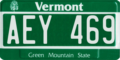VT license plate AEY469