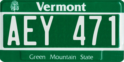 VT license plate AEY471