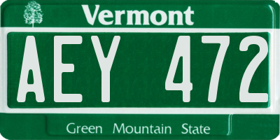 VT license plate AEY472