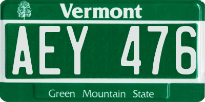 VT license plate AEY476