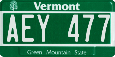 VT license plate AEY477