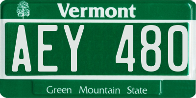 VT license plate AEY480
