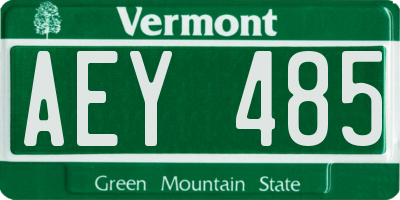 VT license plate AEY485