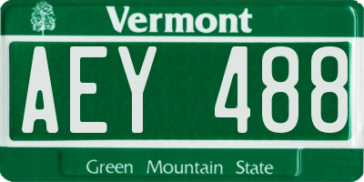 VT license plate AEY488