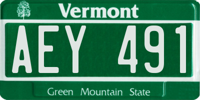 VT license plate AEY491