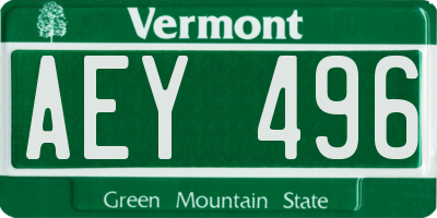 VT license plate AEY496