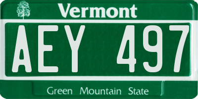 VT license plate AEY497