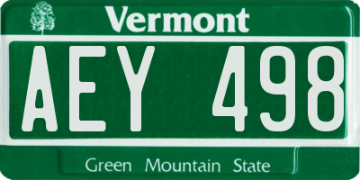 VT license plate AEY498