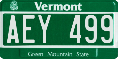 VT license plate AEY499