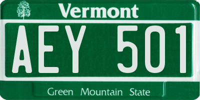 VT license plate AEY501