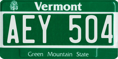 VT license plate AEY504