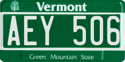 VT license plate AEY506