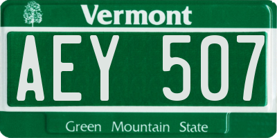 VT license plate AEY507