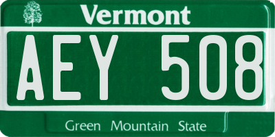 VT license plate AEY508