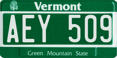 VT license plate AEY509