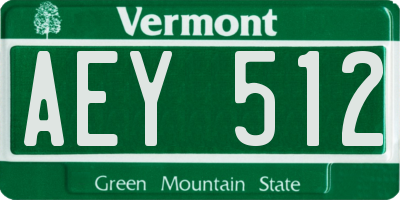 VT license plate AEY512
