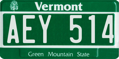 VT license plate AEY514