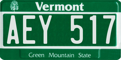 VT license plate AEY517