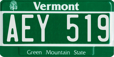 VT license plate AEY519