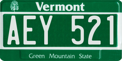 VT license plate AEY521