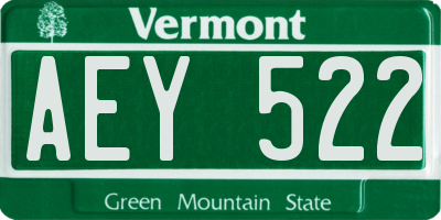 VT license plate AEY522