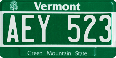 VT license plate AEY523