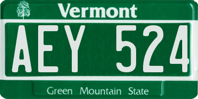 VT license plate AEY524