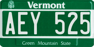 VT license plate AEY525