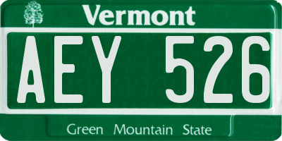 VT license plate AEY526