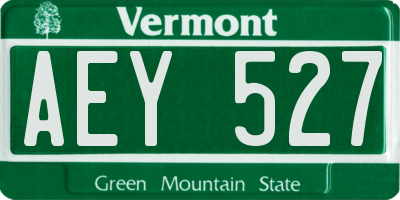 VT license plate AEY527