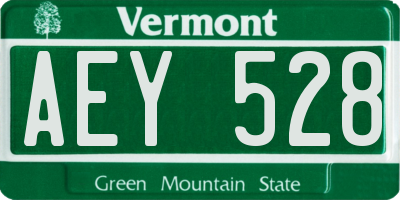 VT license plate AEY528