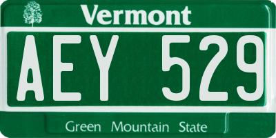 VT license plate AEY529