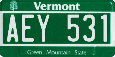 VT license plate AEY531
