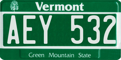 VT license plate AEY532