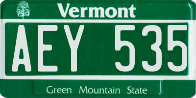 VT license plate AEY535