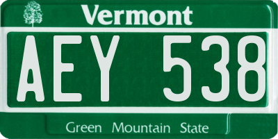 VT license plate AEY538
