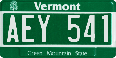 VT license plate AEY541
