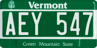 VT license plate AEY547