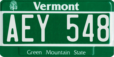 VT license plate AEY548