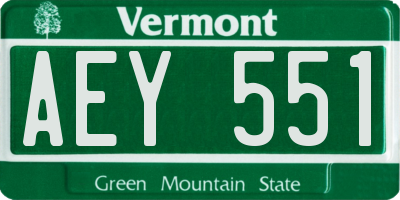 VT license plate AEY551