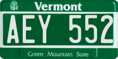 VT license plate AEY552