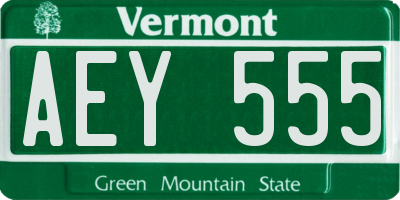 VT license plate AEY555